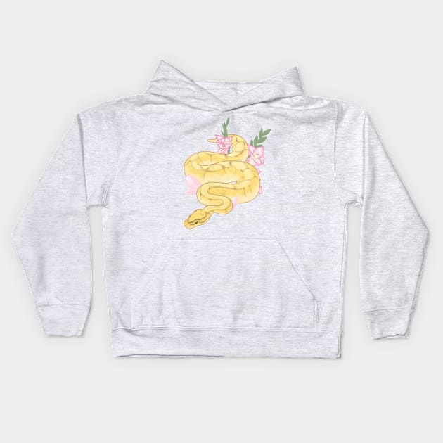 Ball Python and Gladiolus Kids Hoodie by starrypaige